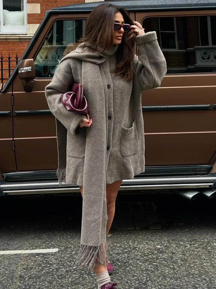 NELA | ABRIGO CON BUFANDA