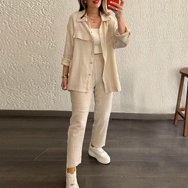 Conjunto de camisa y pantalón casual Ella