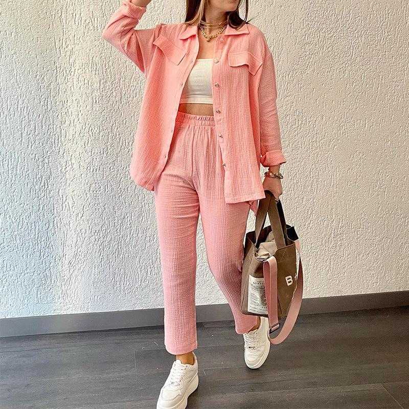 Conjunto de camisa y pantalón casual Ella