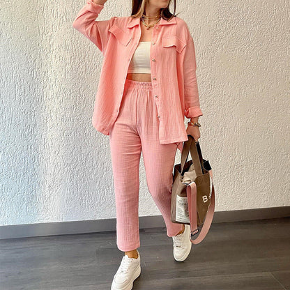 Conjunto de camisa y pantalón casual Ella