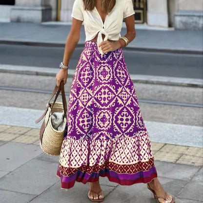 Falda maxi estampada
