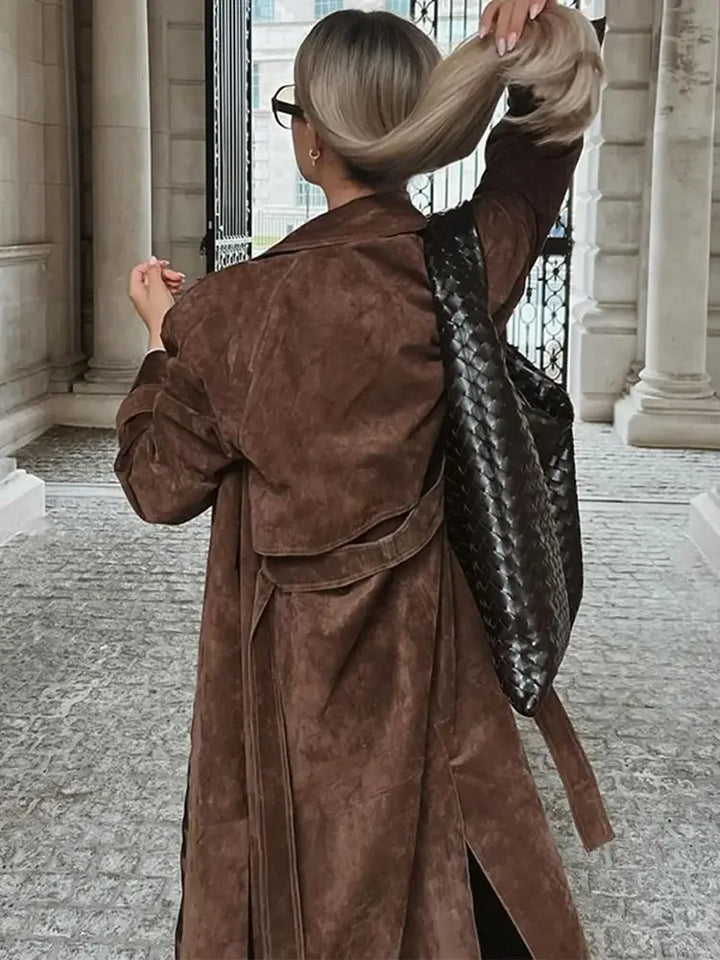 Abrigo largo de ante