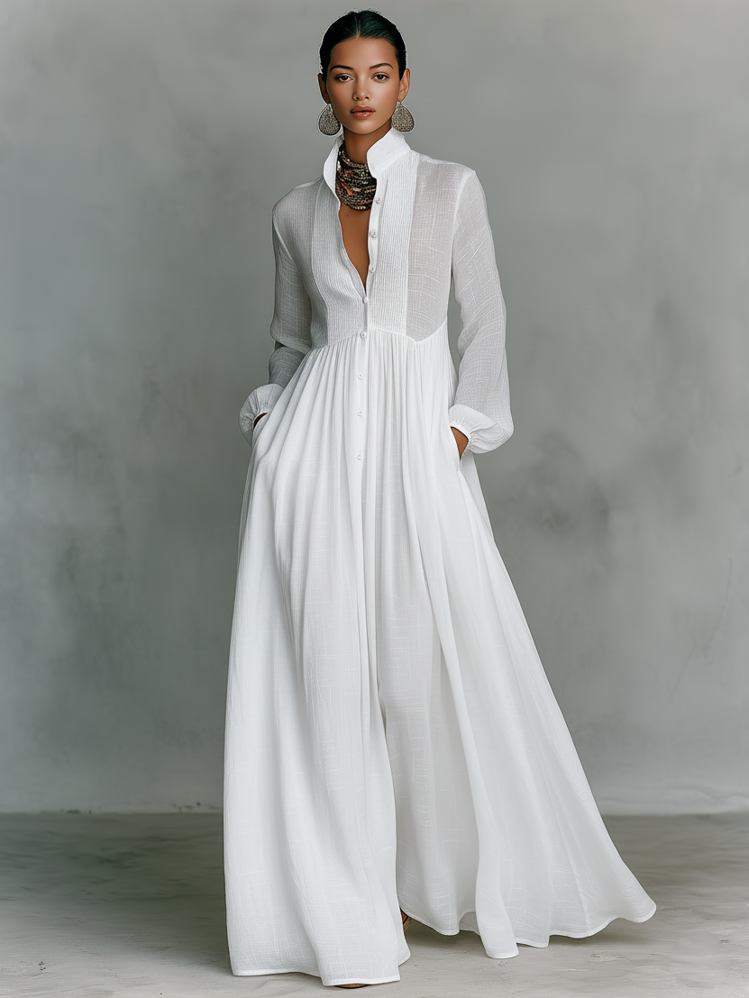 ALICIA™ | Vestido Maxi Natural