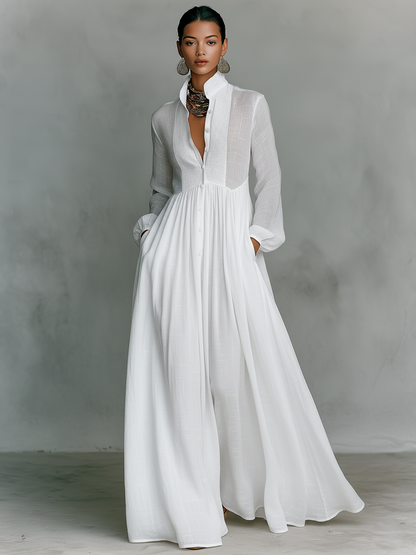 ALICIA™ | Vestido Maxi Natural