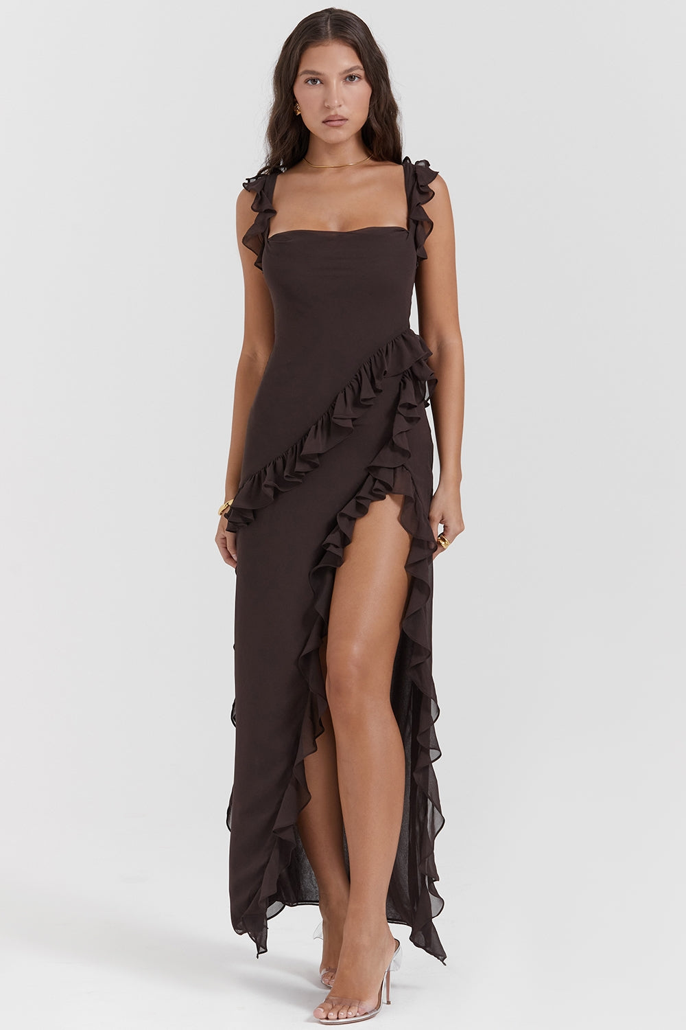 Dalia | Vestido largo con volantes