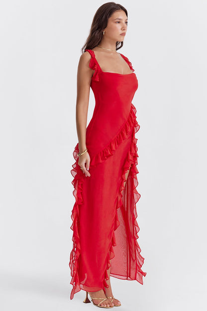 Dalia | Vestido largo con volantes