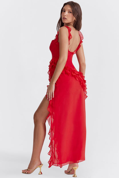 Dalia | Vestido largo con volantes