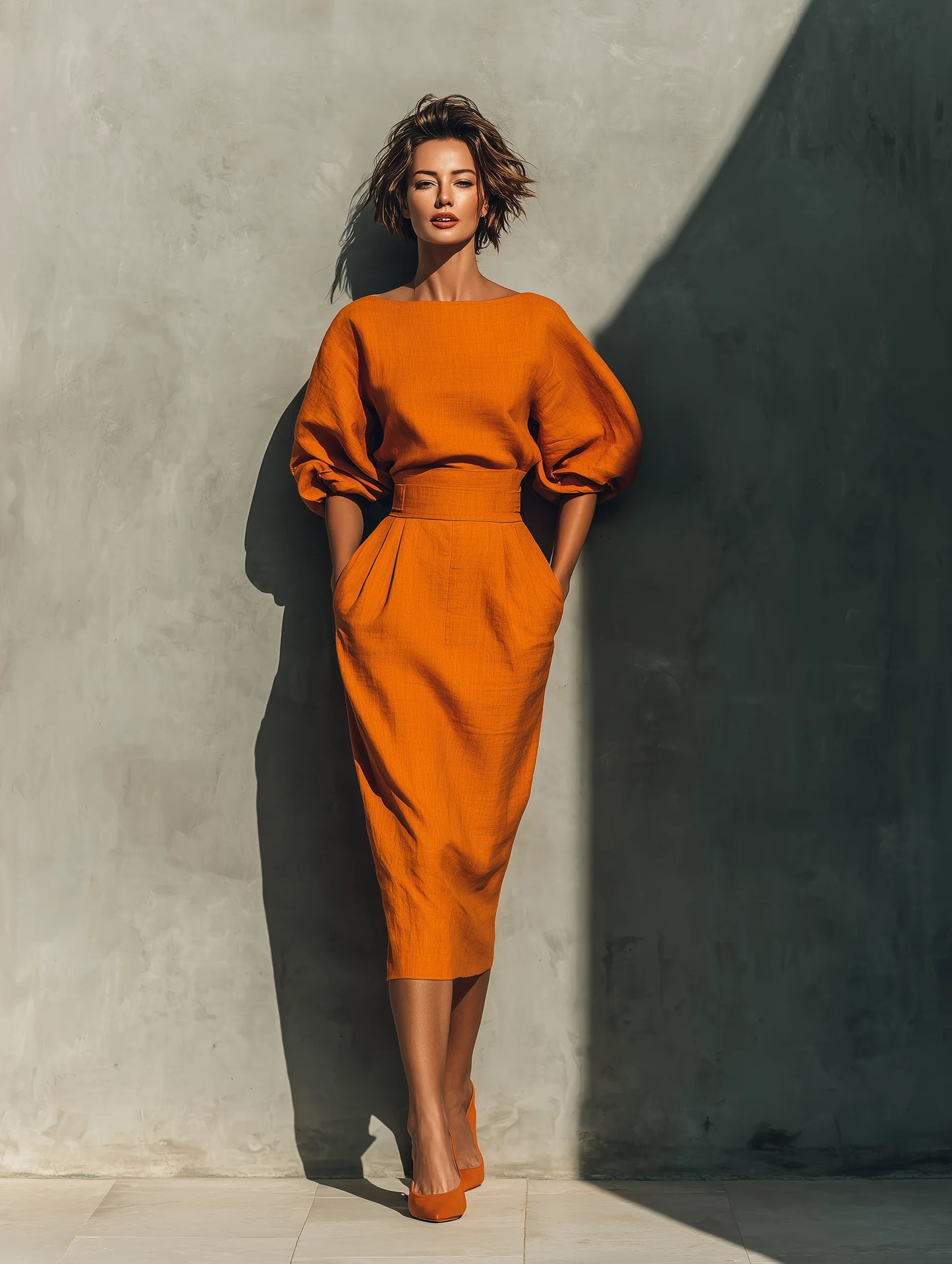 GAIA™ | Vestido Midi Terracota