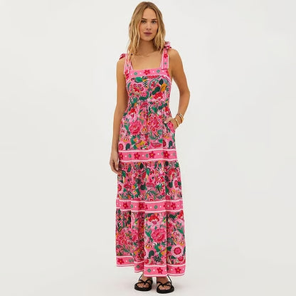 Conjunto de traje de baño de dos piezas con estampado floral y pajarita
