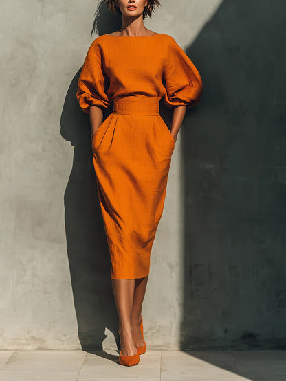 GAIA™ | Vestido Midi Terracota
