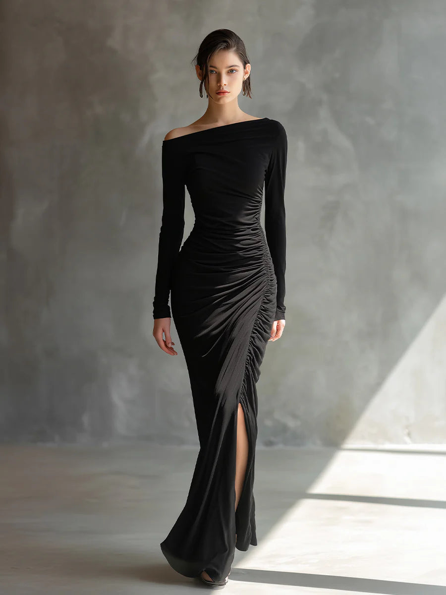 ALYSSA™ | Vestido Largo Asimétrico Esculpido