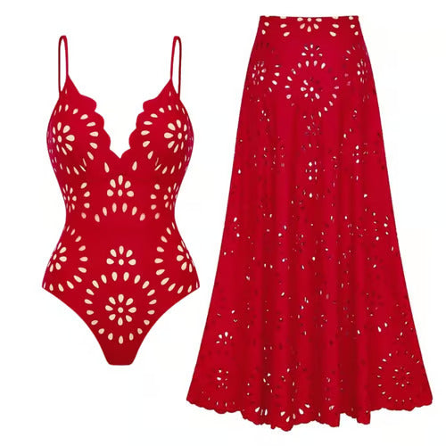 Conjunto de traje de baño SerenaLuxe con estampado floral