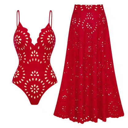 Conjunto de traje de baño SerenaLuxe con estampado floral
