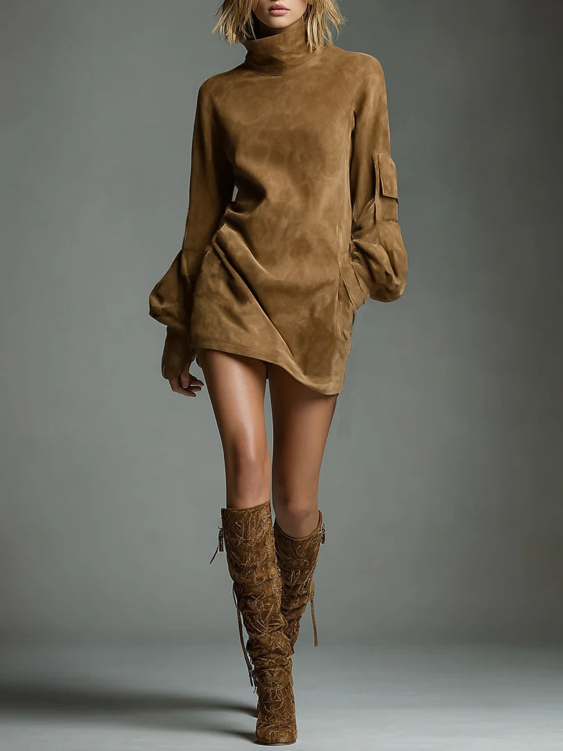RENATA™ | Vestido Mini Efecto Ante
