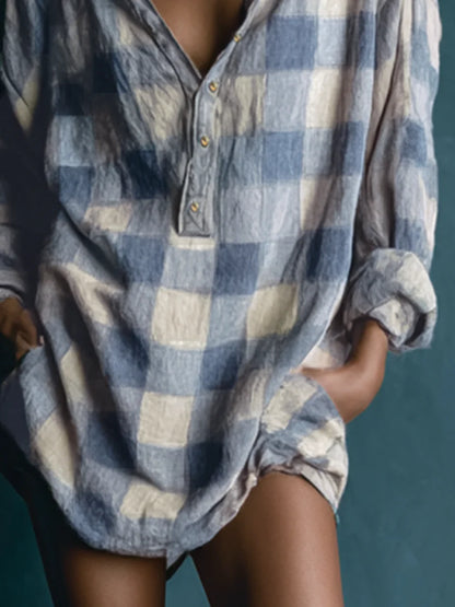 DANA™ | Vestido Camisero Cuadros Boho