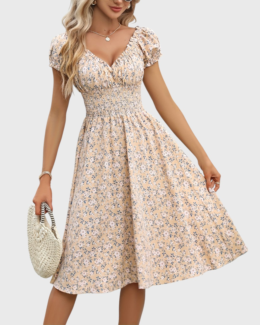 Angelique™ | Midi Jurk met Bloemenprint