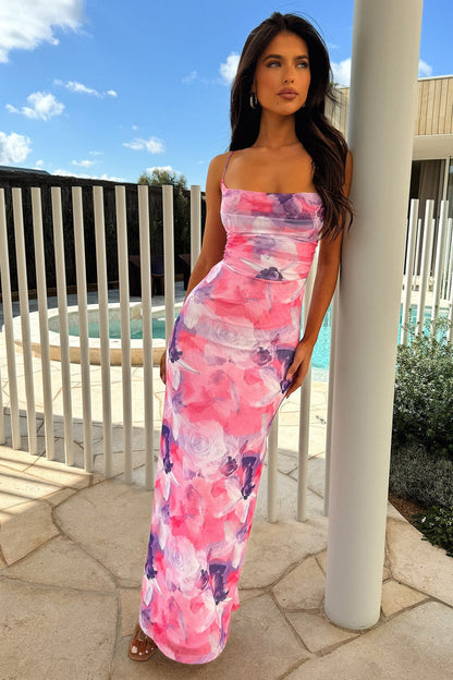 Leah - Vestido largo estampado