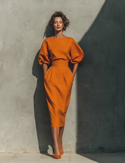 GAIA™ | Vestido Midi Terracota
