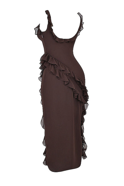 Dalia | Vestido largo con volantes