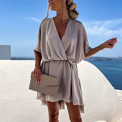 Lina™ - Vestido Boho Beige con Escote en V