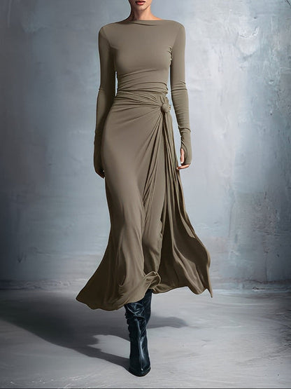 VICTORIA | VESTIDO LARGO CON NUDO LATERAL
